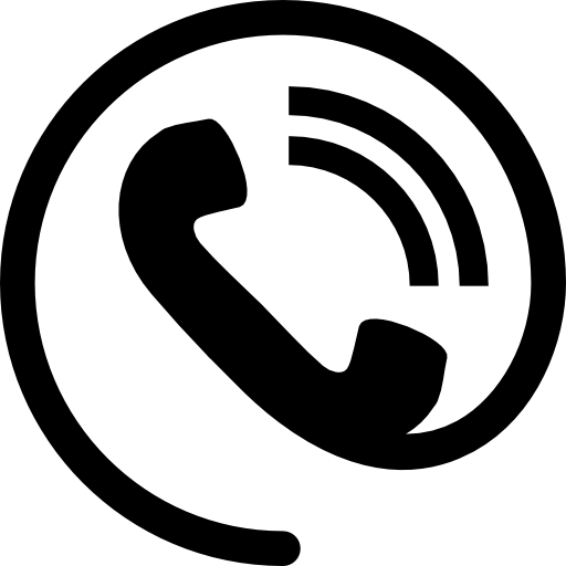 a cartoon at symbol with a landline phone in the centre